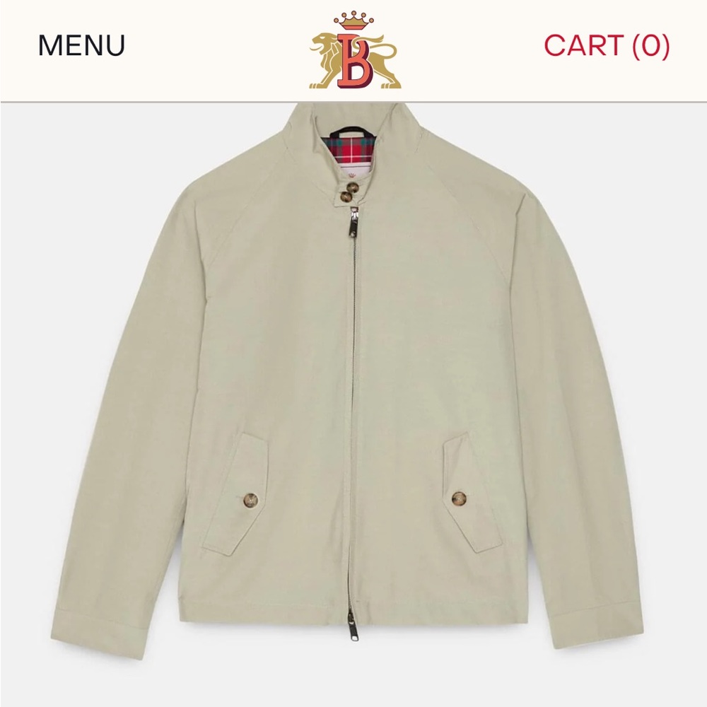 Baracuta G4 Jacket, Natural Size 38 NWT